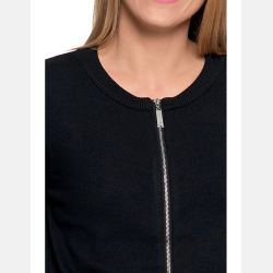 CZARNY sweter damski na zamek BOMBERKA MORAJ